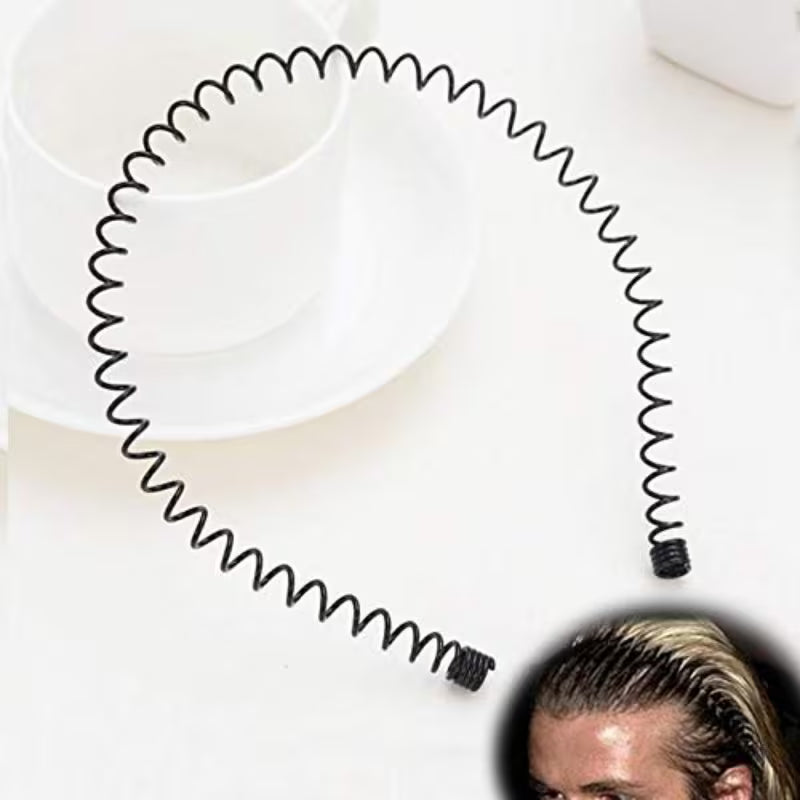 1pc Black Slim Metal Headband with Teeth, Non-Slip Hair Hoop for Women and Girls