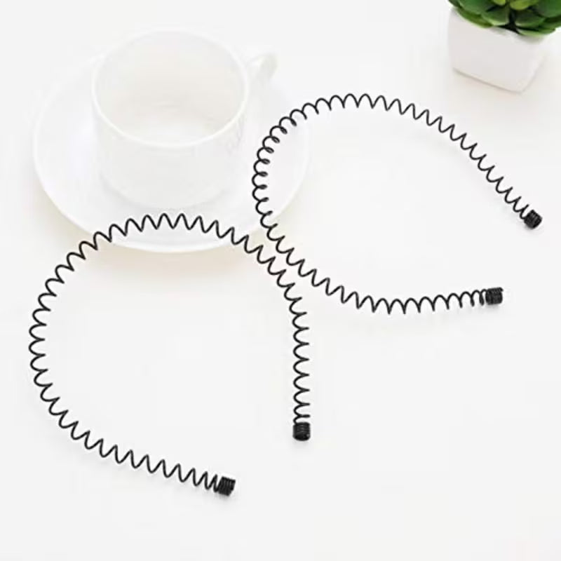1pc Black Slim Metal Headband with Teeth, Non-Slip Hair Hoop for Women and Girls