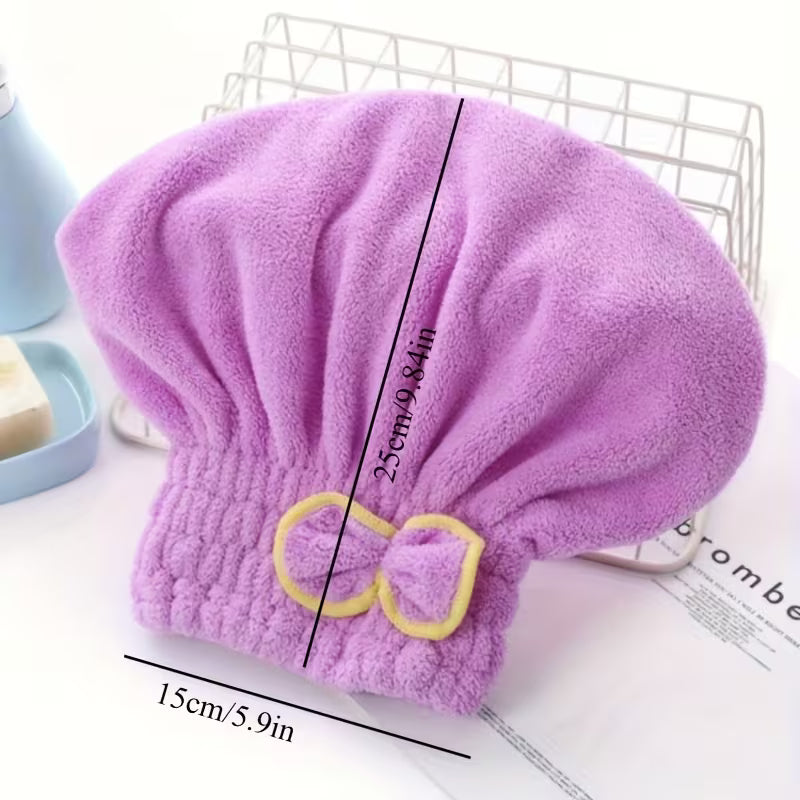 1pc Women's Quick-Drying Hair Cap, Thickened Super Absorbent Soft Hair Towel Wrap, Random Colour