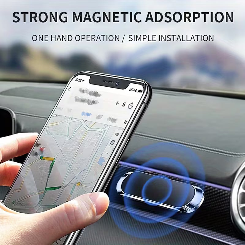 Magnetic Mini Slotted Strip Car Phone Holder, Strong Magnetic Dashboard Mobile Phone Mount