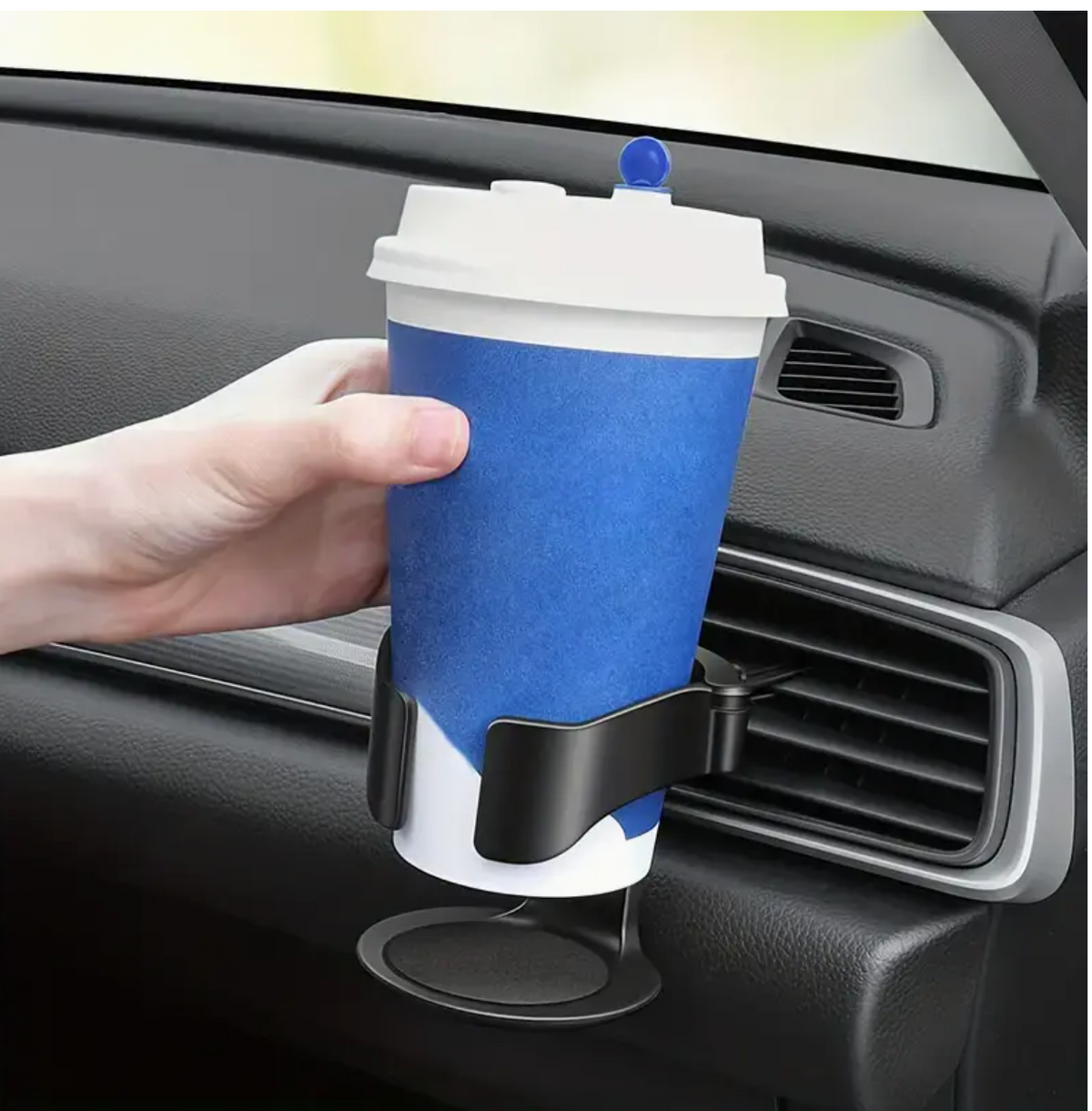 Adjustable PVC Car Cup Holder – Secure Grip with Sponge Pad Base | Fits Water Bottles & Cans | Easy Installation