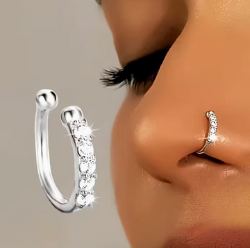 Artificial Non-Perforated Nose Ring – Hypoallergenic, Nickel-Free  Bohemian • K-Pop • Hip-Hop Style | No Piercing Required | Allergy-Safe Nose Jewelry for Women
