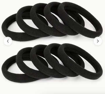 10PCS Black Hair Ties Set – High Elasticity Minimalist Hair Bands for Women