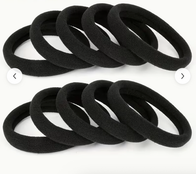 10PCS Black Hair Ties Set – High Elasticity Minimalist Hair Bands for Women