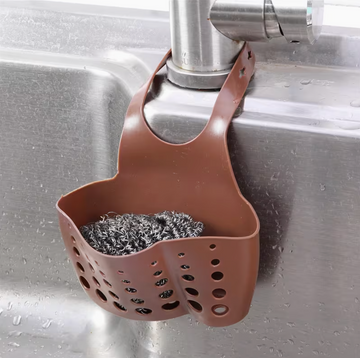 Adjustable Hanging Sink Organizer – Space-Saving Plastic Hook Rack with Draining Function | Kitchen Sink Draining Basket for Sponges, Soaps & Dish Accessories