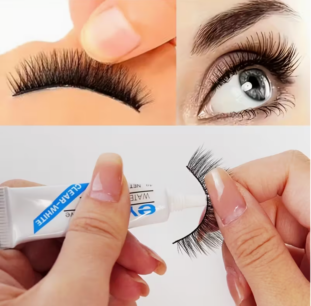 Waterproof & Long-Lasting Eyelash Adhesive – Strong Hold Glue for False Eyelashes | Non-Irritating, Professional Makeup Tool