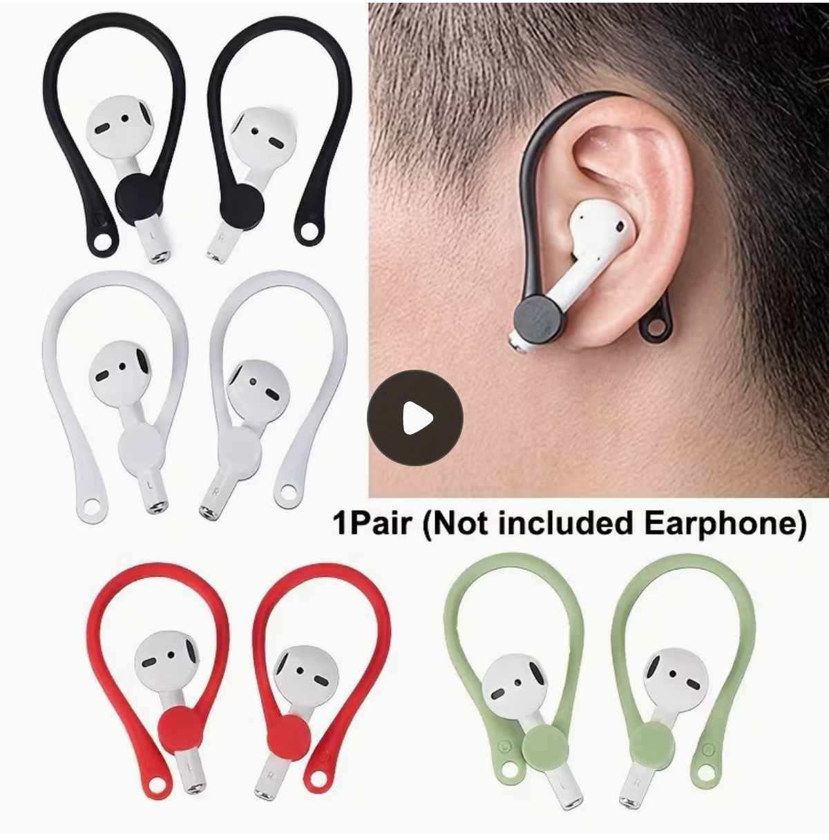 Silicone Ear Hooks for AirPods – Anti-Loss Headphone Accessories | Secure Fit for Sports & Daily Use, Gift for Boys & Girlfriends