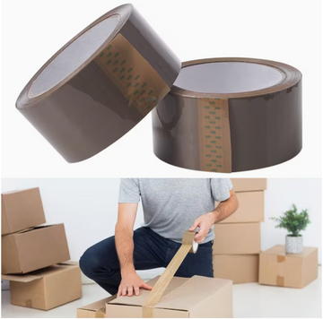 Super Strong Brown Packaging Tape Roll 5cm x 60m x 52um – Heavy Duty Adhesive Carton Sealing Tape for Boxes, Moving, Shipping & Daily Packaging