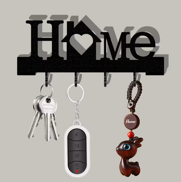 Home Love Shaped Keychain Wall-Mounted Entry Organizer with Hooks, Includes Transparent Nano Double-Sided Tape, No Drilling Required, Finely Designed, Suitable for Home Decoration in The Living Room